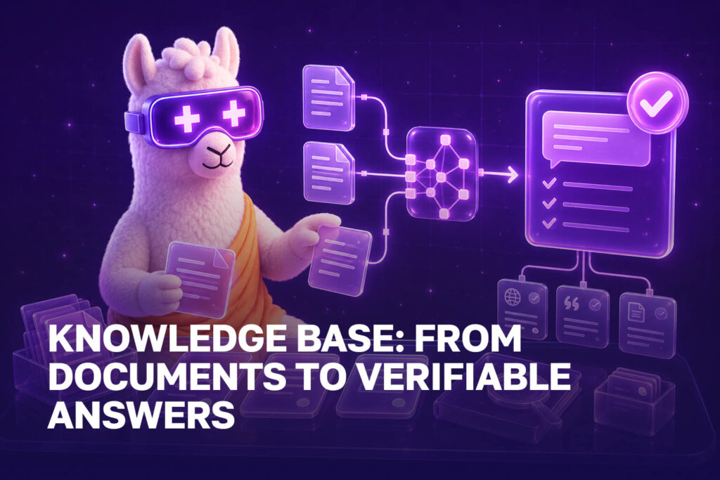 Lama connecting documents to a chatbot knowledge base and verified answers