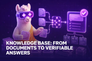 Lama connecting documents to a chatbot knowledge base and verified answers