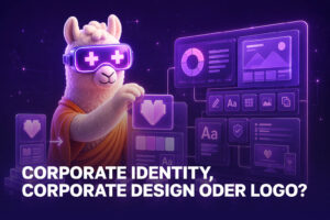 Lama ordnet Logo, Typografie, Farben und Layout einer Corporate Identity zu