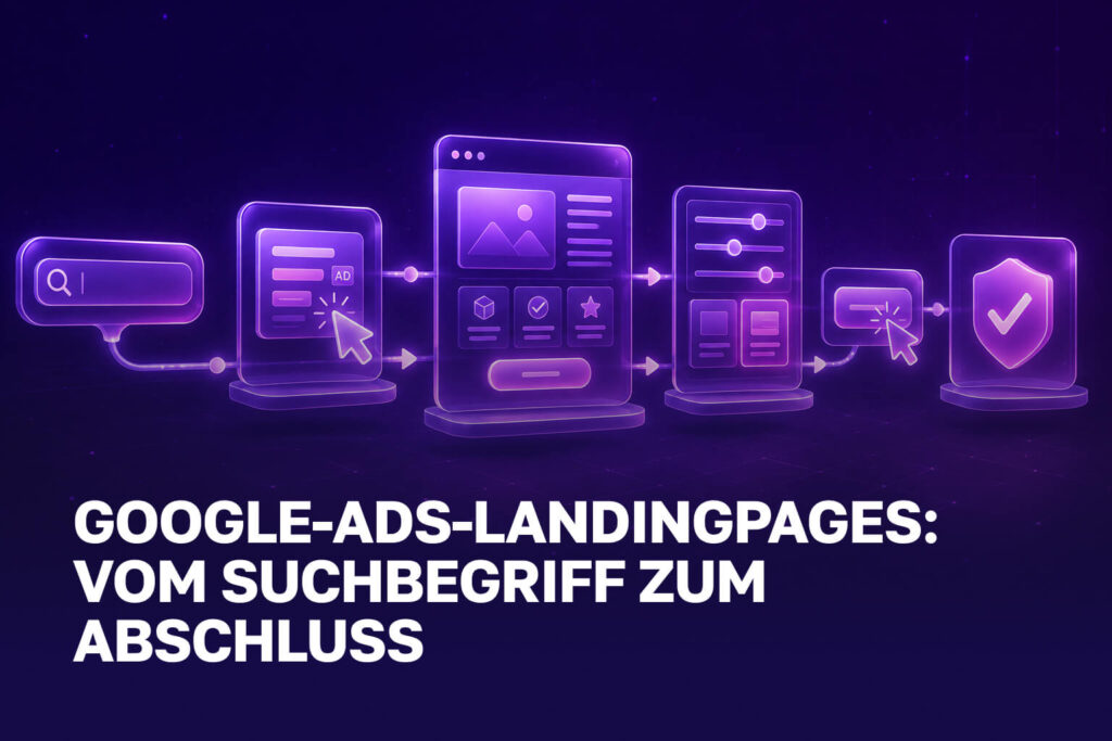 Google-Ads-Landingpage-Pfad von der Suchanfrage über mobile Seiten bis zur Conversion