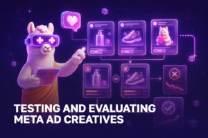 Lama comparing Meta Ads creative variants in a structured test